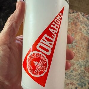 ONE - 1960’s vintage Oklahoma University White and Red Tumbler